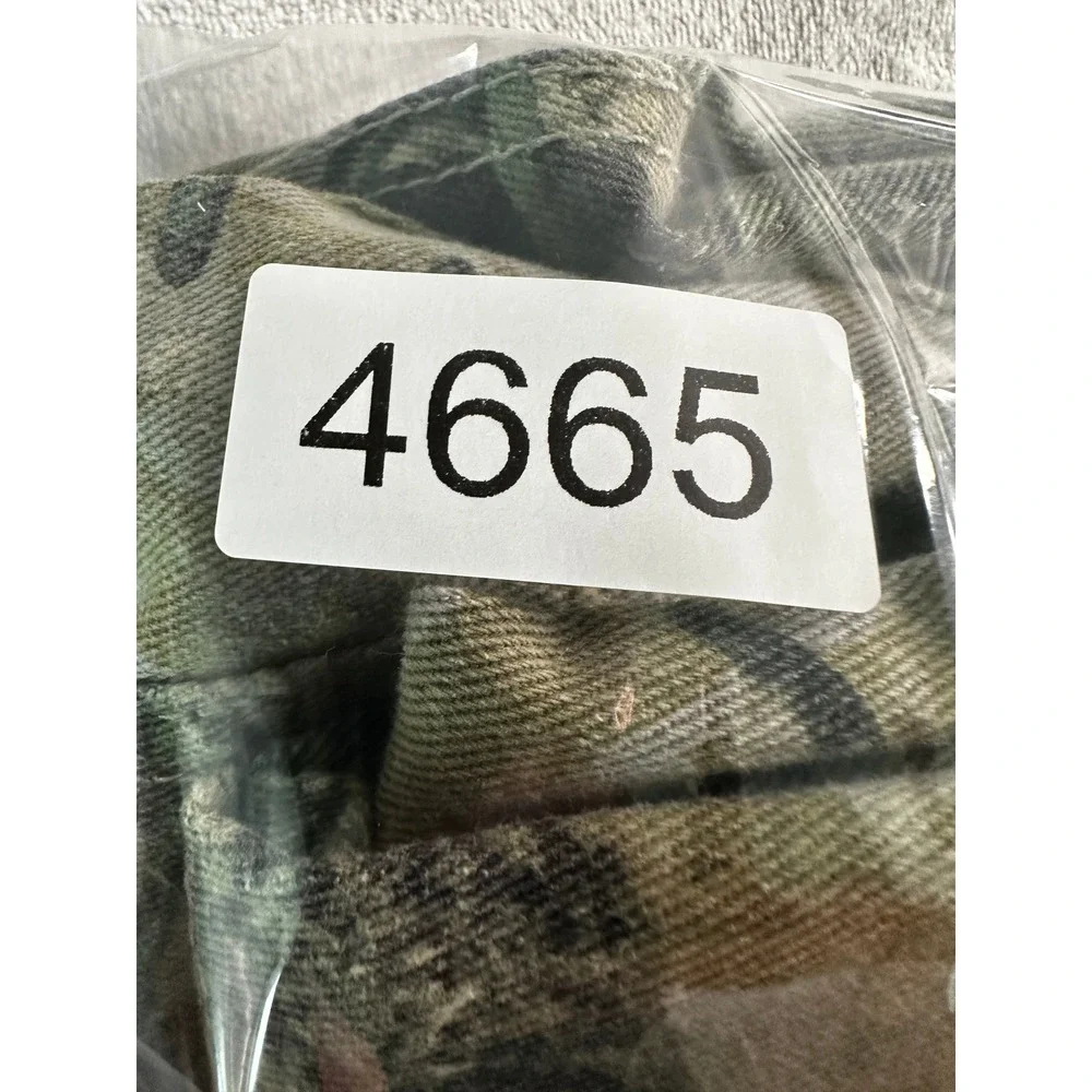 Stacked Camo Cargo Pants Mens 30x35 Green Distressed Flare